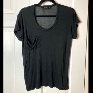 KAIN Sheer Scoop Neck Pocket T- Shirt